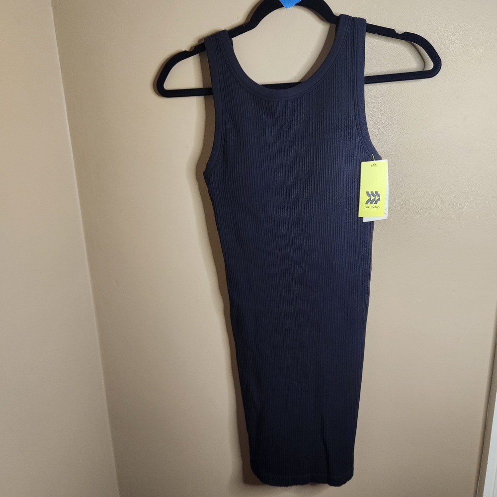 All in Motion Black Seamless Active Dress Ribbed Built-in Bra Small NWT